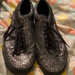 Black cheetah print vans